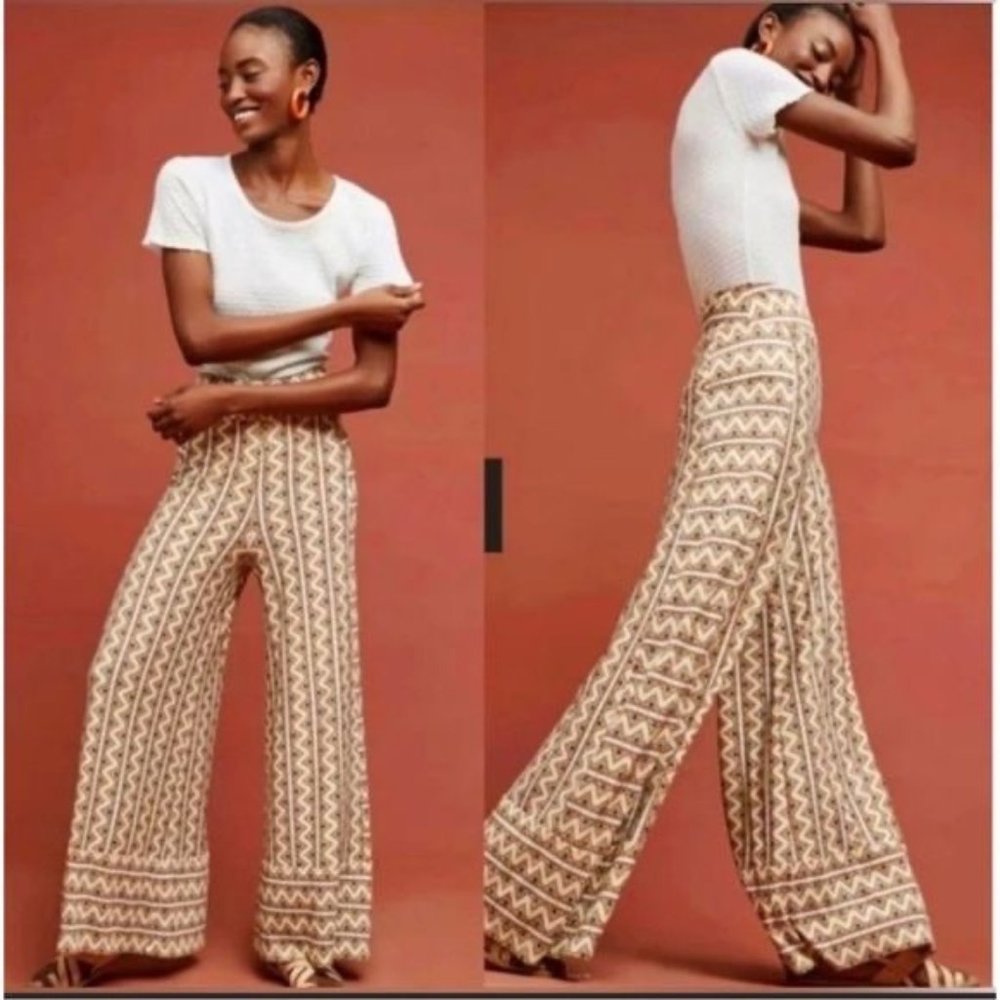 FARM Rio x Anthropologie Wide Leg Geometric Palazzo Pants Extra Small